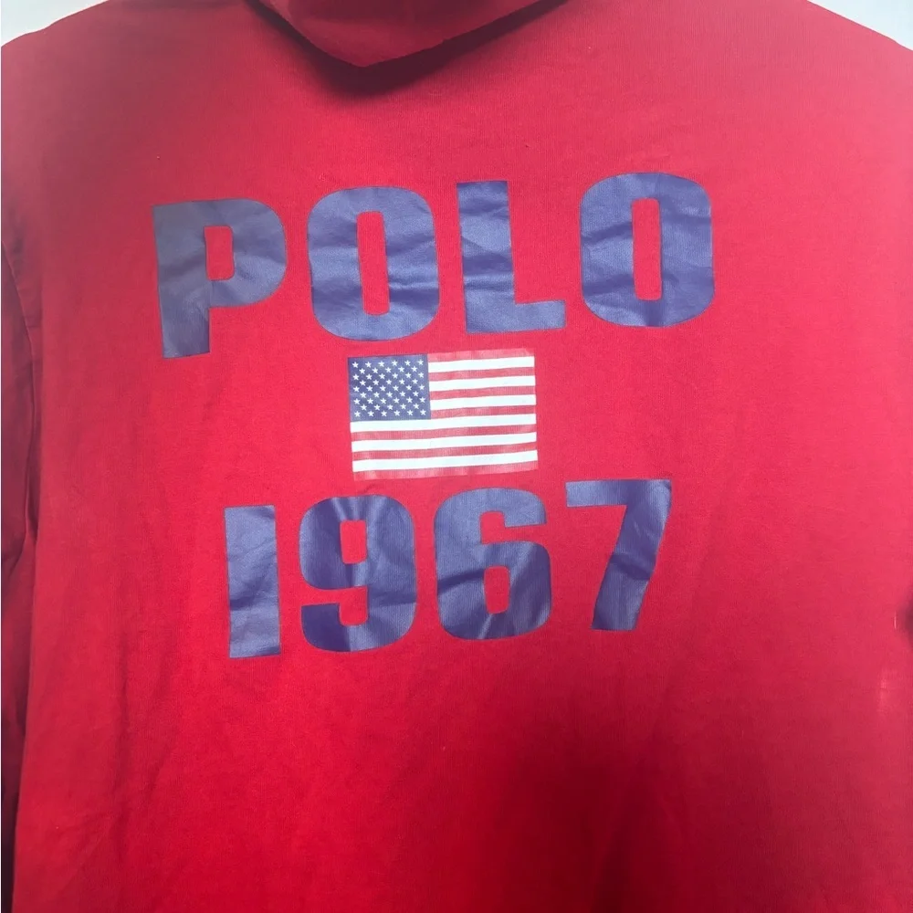 Polo Ralph Lauren Long Sleeve Hooded Big Pony Long Sleeve Spell Out Sz Large